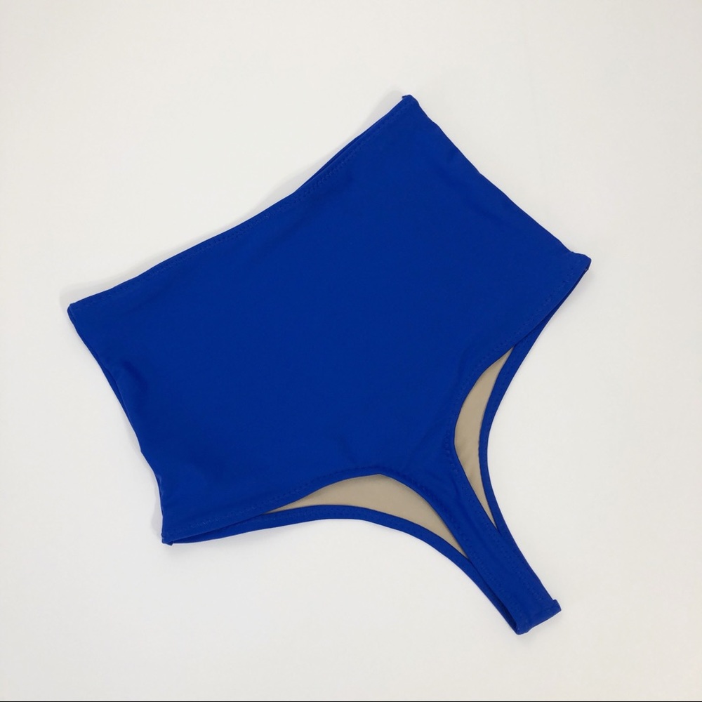 High waisted thong bathing suit bottom